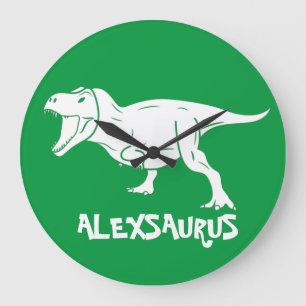 Nombre personalizado Dinosaurio reloj grande