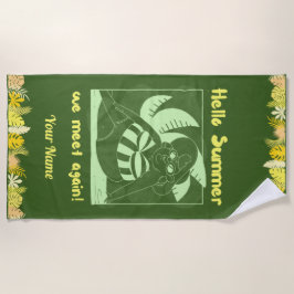 Nombre Personalizado Divertida Toalla Tropical De 