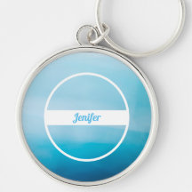 Nombre personalizado en llavero con gradiente azul