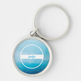 Nombre personalizado en llavero con gradiente azul