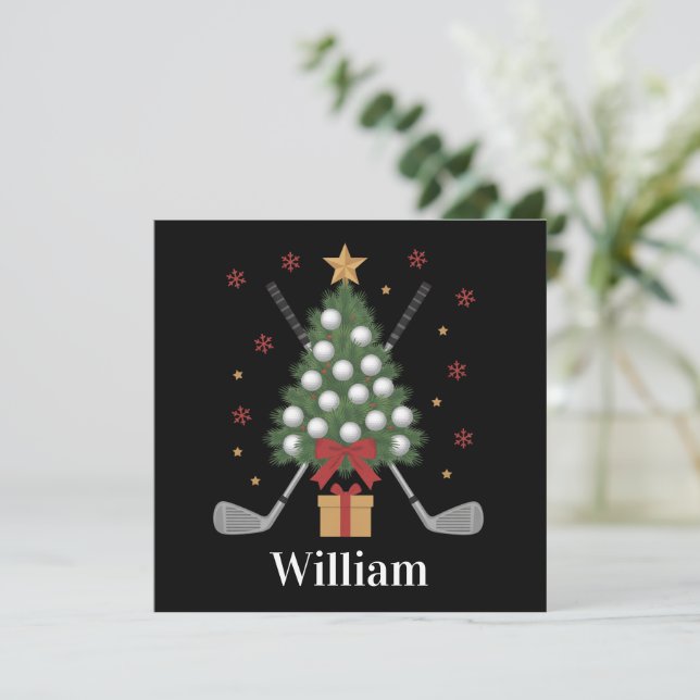 Nombre Personalizado Equipo de Golf de Navidad  (Anverso de pie)