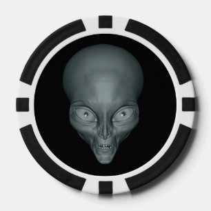 Nombre personalizado Fichas de póker de Alien UFO