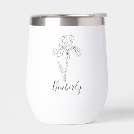 Nombre personalizado flor de nacimiento de iris de