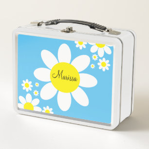Nombre personalizado floral de color azul y blanco