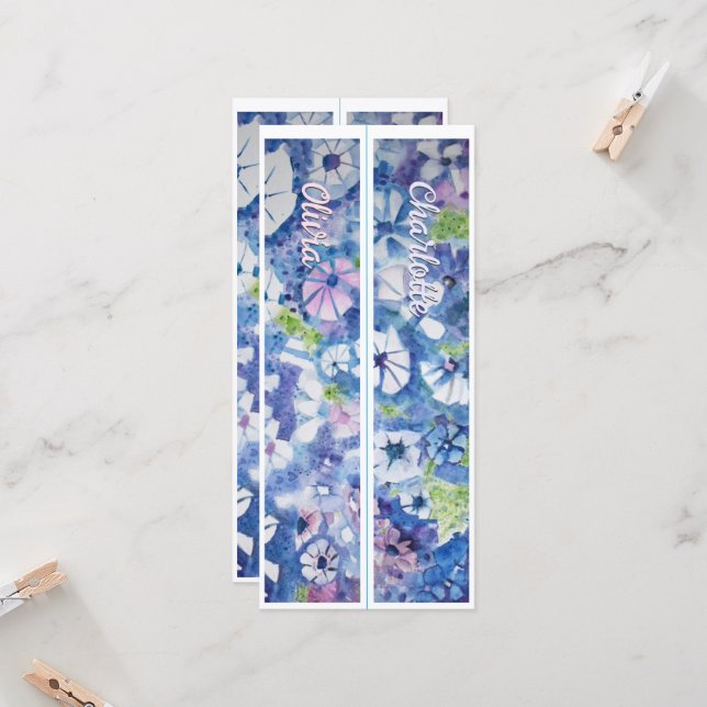 Nombre personalizado Flores singulares Dos marcado (Anverso/Reverso In Situ)