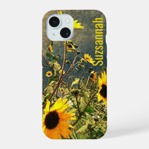 Nombre personalizado Foto de girasol Textura Vinta