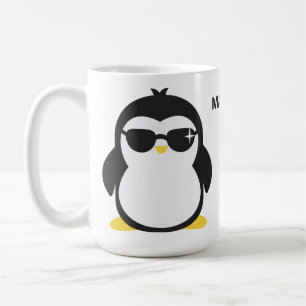 Nombre personalizado fresco de las tazas de pingüi