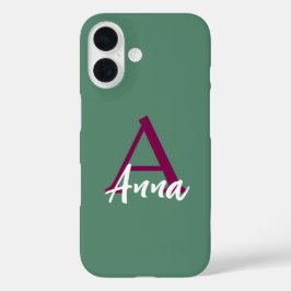 Nombre personalizado Funda para iPhone rosa 16