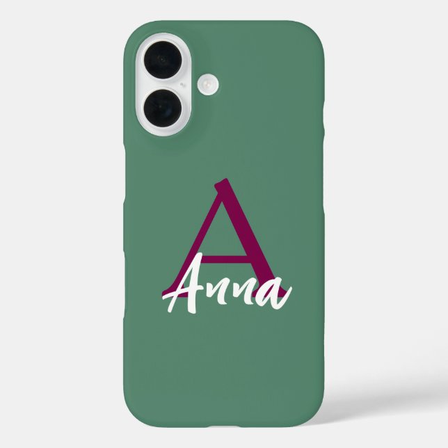 Nombre personalizado Funda para iPhone rosa 16 (Reverso )