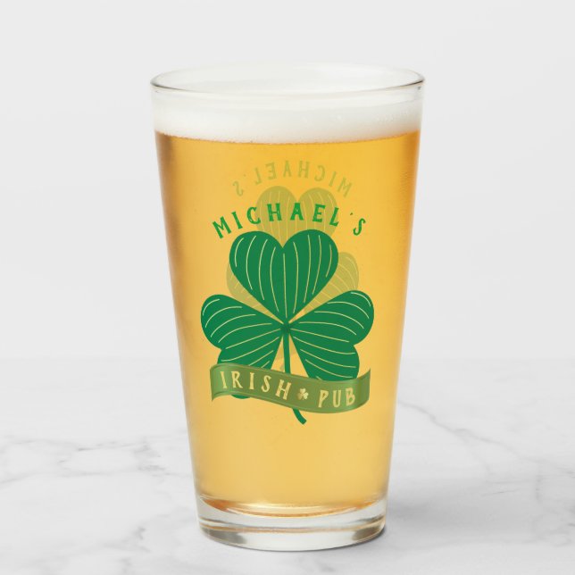 Nombre personalizado Gold Shamrock St Patrick's Da (Anverso (lleno))