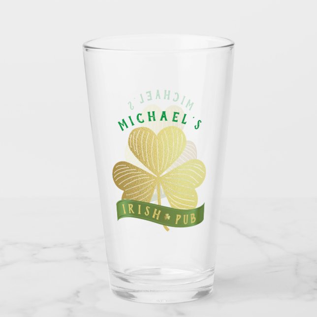Nombre personalizado Gold Shamrock St Patrick's Da (Anverso)