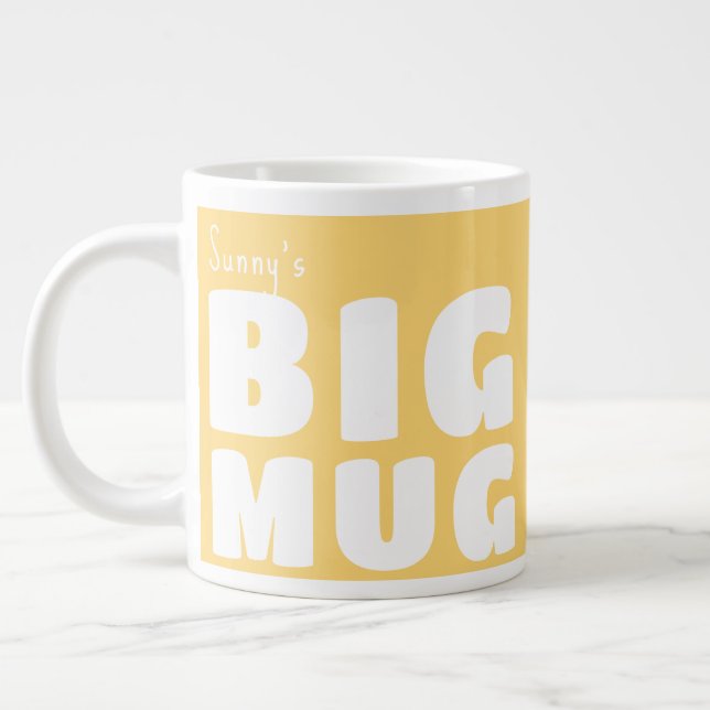Nombre personalizado Gran taza amarillo C65 Noveda (Izquierda)