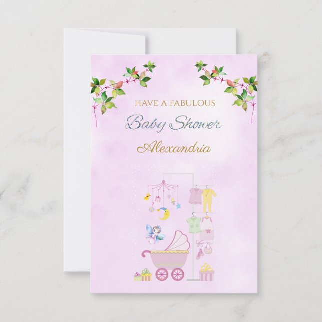 Nombre personalizado Hada Rosa Cochecito de Bebé S (Anverso)