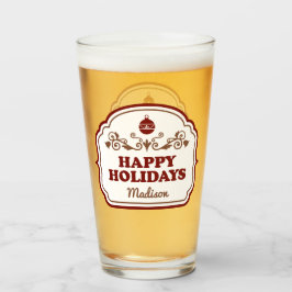 Nombre personalizado Happy Holidays pint