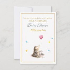 Nombre personalizado Hedgehog con un globo Baby Sh