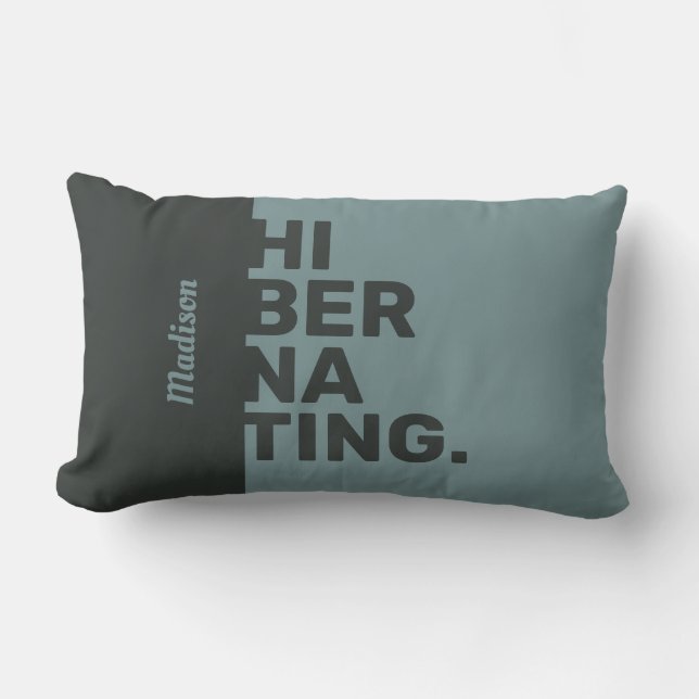 Nombre personalizado "Hibernando" almohadas de lan (Anverso)