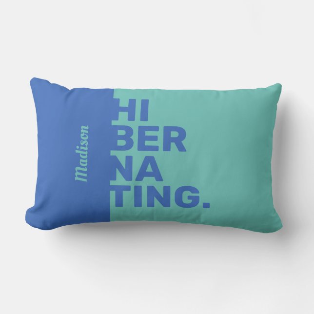 Nombre personalizado "Hibernando" almohadas de lan (Anverso)