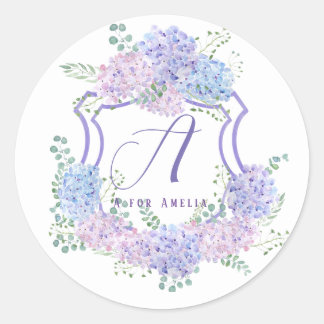 nombre personalizado hidrangea flores pegatinas