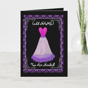 (Nombre personalizado) Invitación BRIDESMAID PURPL