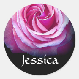 NOMBRE PERSONALIZADO - Jessica PINK Rose Pegatina
