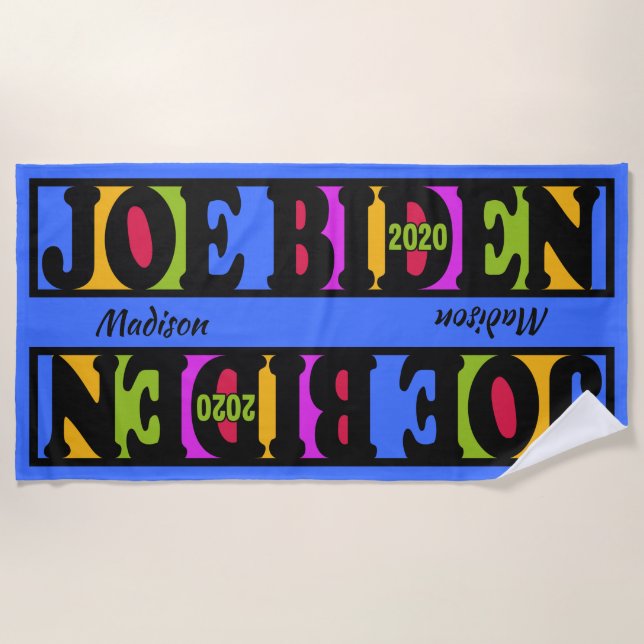 Nombre personalizado JOE BIDEN 2020 toalla de play (Anverso)