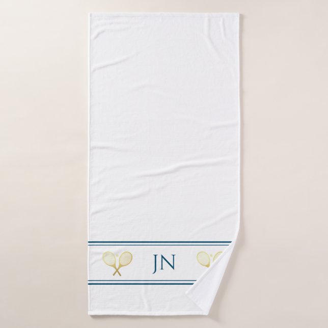 Nombre Personalizado Jugador De Tenis Armada Y Bla (Toalla de baño)