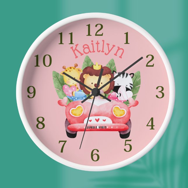 Nombre personalizado Jungle Safari Animales Reloj  (Subido por el creador)