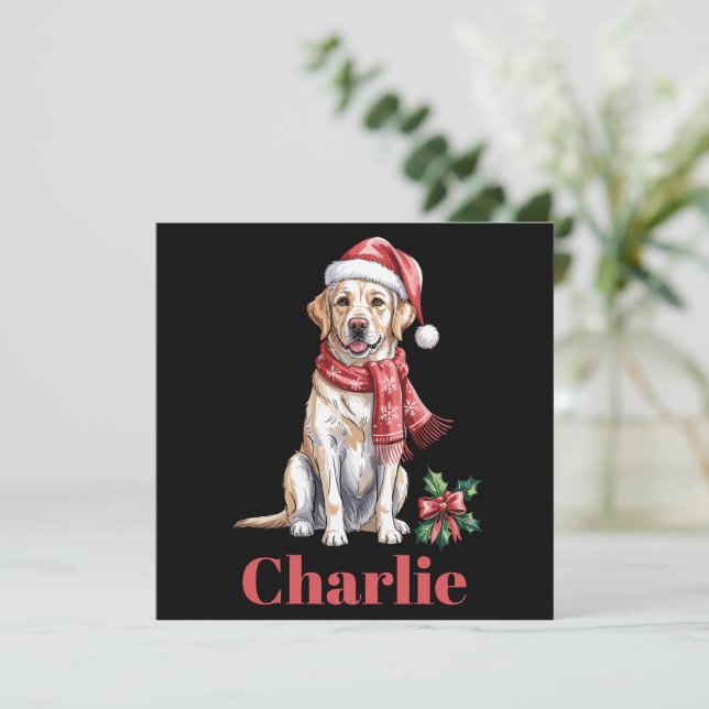 Nombre Personalizado Labrador Retriever Navidad (Anverso de pie)