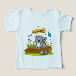 Nombre personalizado lindo Koala y jardín de marip