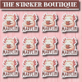 Nombre personalizado lindo Mezcla Axolotl Pegatina