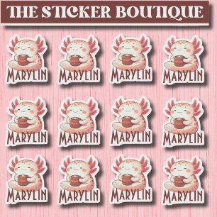Nombre personalizado lindo Mezcla Axolotl Pegatina