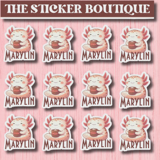 Nombre personalizado lindo Mezcla Axolotl Pegatina
