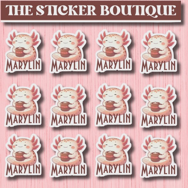 Nombre personalizado lindo Mezcla Axolotl Pegatina (Subido por el creador)