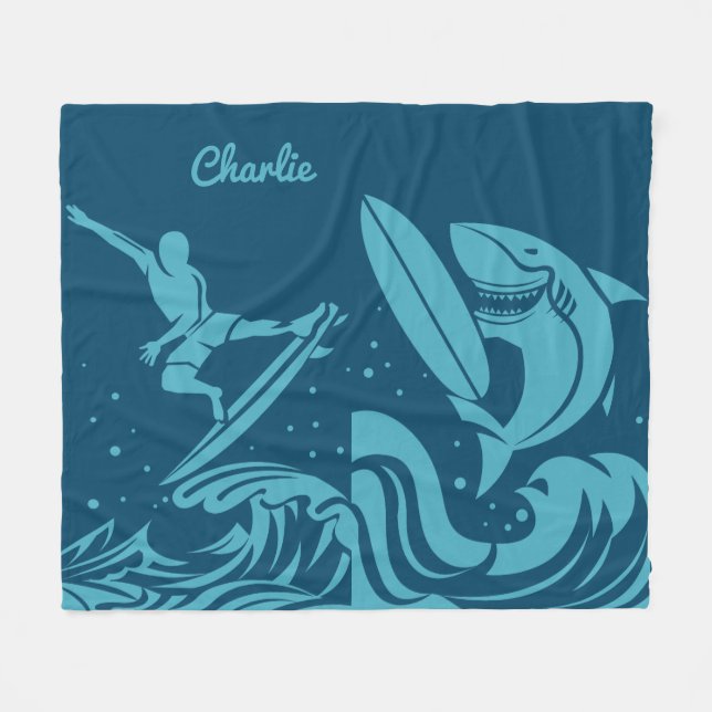 Nombre personalizado Manta de la capa del surfista (Frente (Horizontal))