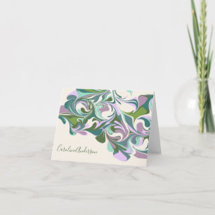 Nombre personalizado Marble Swirl Purple Green
