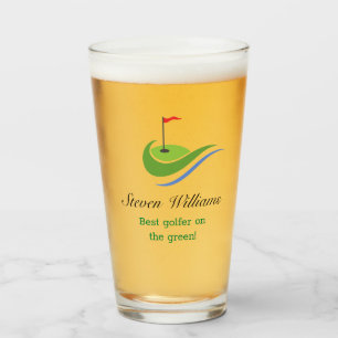 Nombre personalizado Mejor Glass de Cerveza Golfer