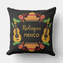 Nombre personalizado MÉXICO almohadas de lanzamien