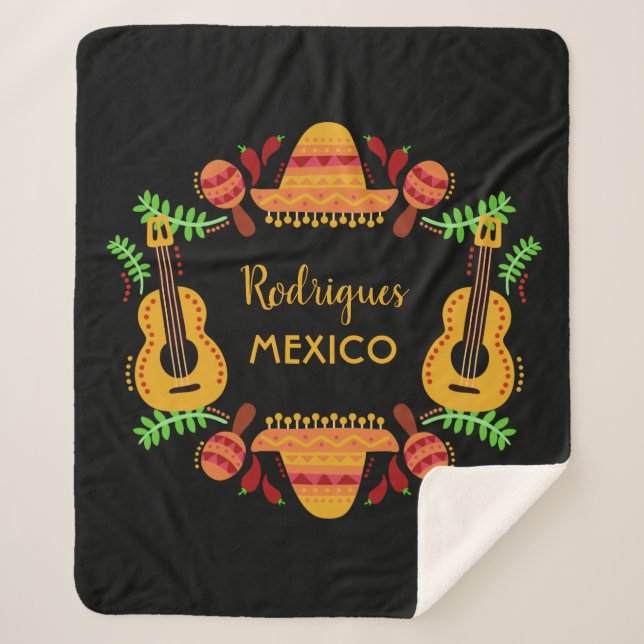 Nombre personalizado MÉXICO mantas de lanzamiento  (Anverso)