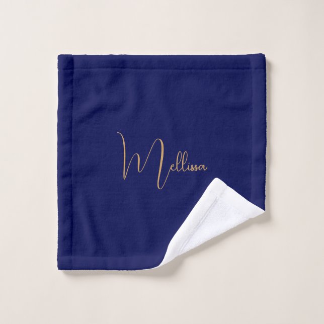 Nombre personalizado minimalista azul  (Toallita)