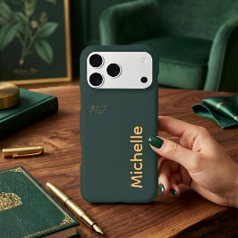 Nombre personalizado minimalista Bosque Verde y Do