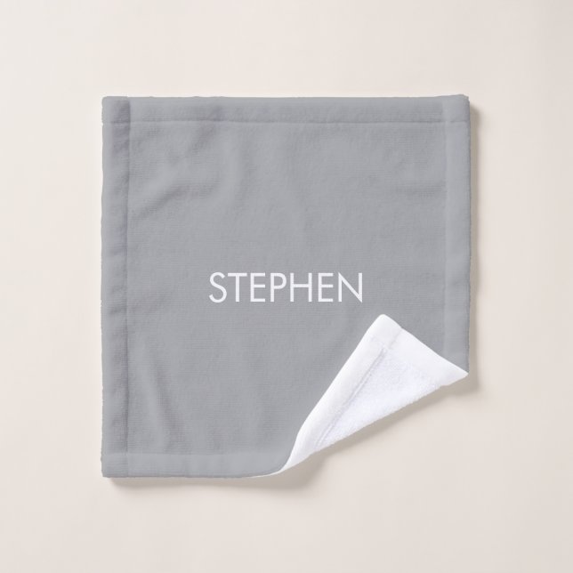 Nombre personalizado minimalista gris  (Toallita)