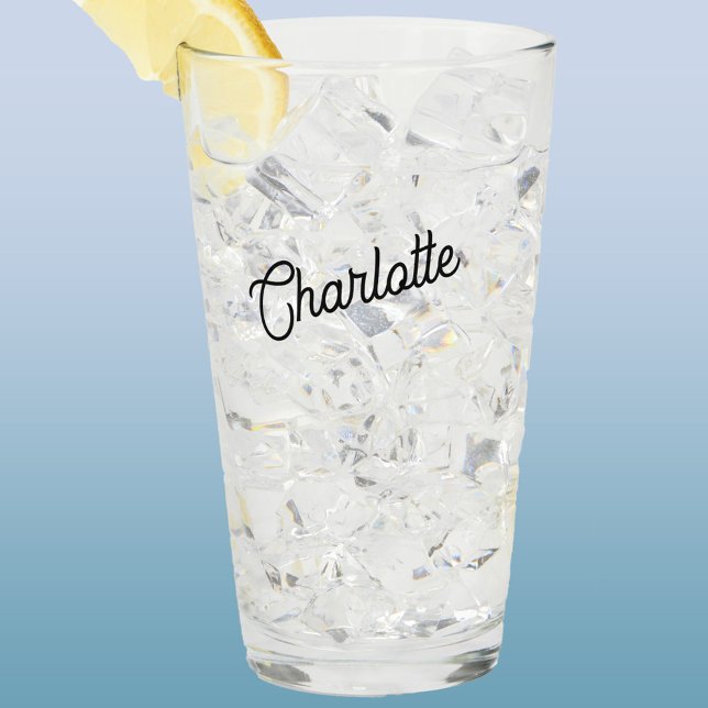 Nombre personalizado moderno (Personalized name glass tumbler)