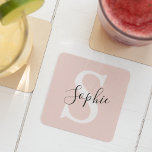 Nombre personalizado moderno Monograma Pastel rosa<br><div class="desc">Nombre personalizado moderno Monograma Pastel rosa</div>