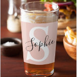 Nombre personalizado moderno Monograma Pastel rosa<br><div class="desc">Nombre personalizado moderno Monograma Pastel rosa</div>