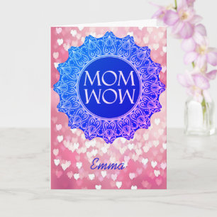 Nombre personalizado MOM WOW Tarjeta de felicitaci