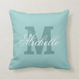 Nombre personalizado monograma almohada de lanzami