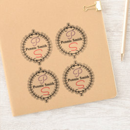 Nombre personalizado Monograma Pegatinas de vinilo