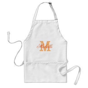 Nombre personalizado monogramado delantal   Color