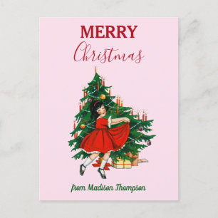 Nombre personalizado Navidades retro Chica Navidad