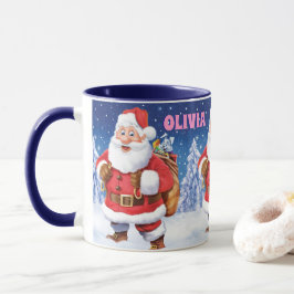 Nombre personalizado Navidades taza de café, Jolly